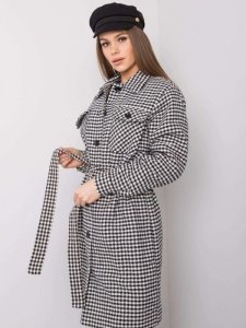 Płaszcz-LK-PL-508342.98P-biało-czarny rozmiar - 42