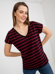 T-shirt-RV-TS-8567.26-czarno-czerwony rozmiar - L