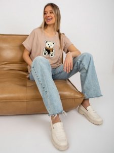 Bluzka-LK-BZ-509251.26X-beżowy rozmiar - ONE SIZE