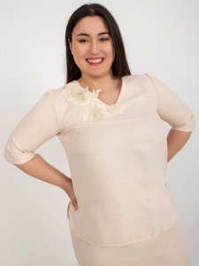 Bluzka-LK-BZ-506692.32-brzoskwiniowy rozmiar - 46