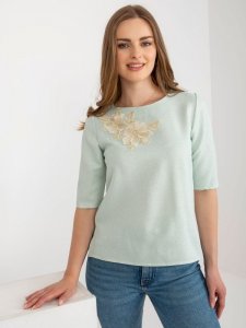 Bluzka-LK-BZ-506609.77-mietowy rozmiar - 40