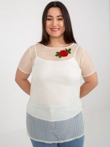 Bluzka-LK-BZ-506238.40P-jasny beżowy rozmiar - 46