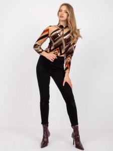 Bluzka-DHJ-BZ-6291-2.32P-czarno-beżowy rozmiar - ONE SIZE