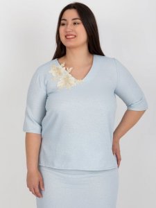 Bluzka-LK-BZ-506692.32-jasny niebieski rozmiar - 46
