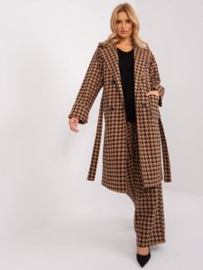 Płaszcz-LK-PL-509407.96P-camelowy rozmiar - S/M