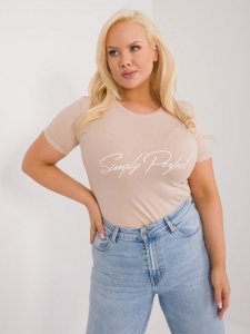 T-shirt-RV-TS-9481.60-beżowy rozmiar - ONE SIZE