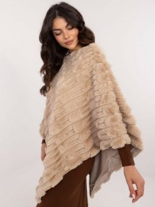 Poncho-AT-PN-2347.88-beżowy rozmiar - ONE SIZE