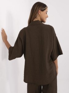 Koszula-MI-KS-6537.74P-ciemny brązowy rozmiar - ONE SIZE