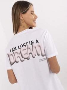 T-shirt-D12022AC02705A-biało-różowy rozmiar - L