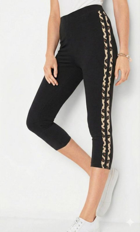 LEGGINSY WZOROWANE LE009 3/4