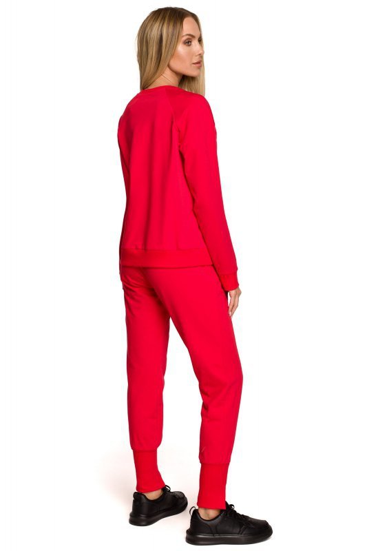 Moe M693 Bluza z haftem - czerwona