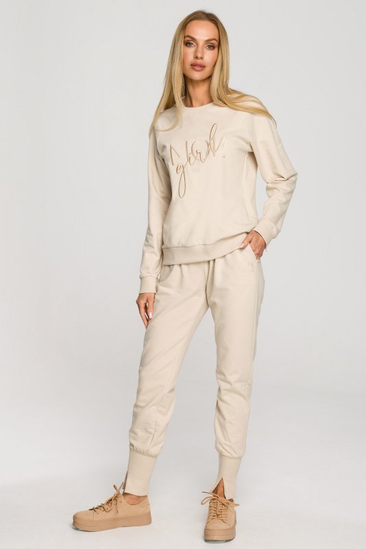 Moe M693 Bluza z haftem - piaskowa