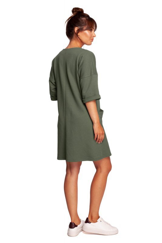 BeWear B233 Tunika z głębokim dekoltem i kieszeniami - khaki