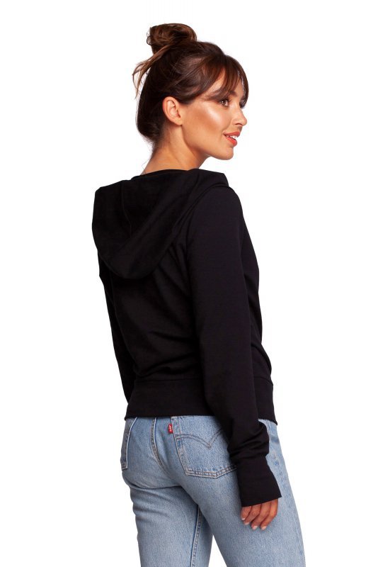 BeWear B246 Bluza na zakładkę z kapturem - czarna