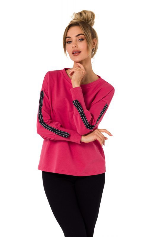 Moe M727 Bluza z lampasami - koralowa
