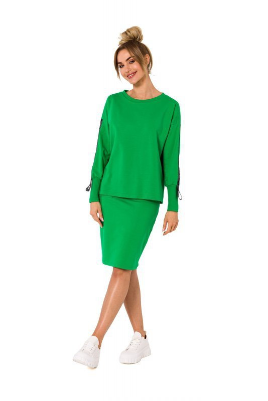 Moe M727 Bluza z lampasami - soczysta zieleń