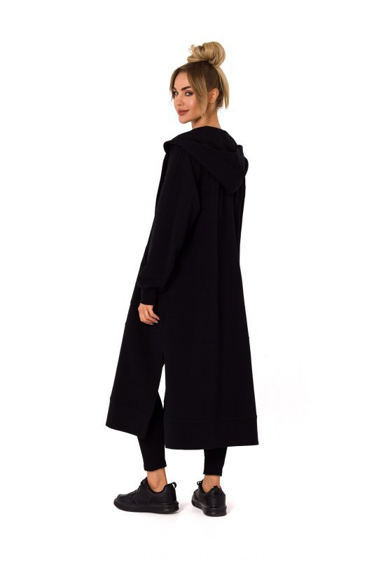 Moe M729 Bluza długa jak parka - czarna