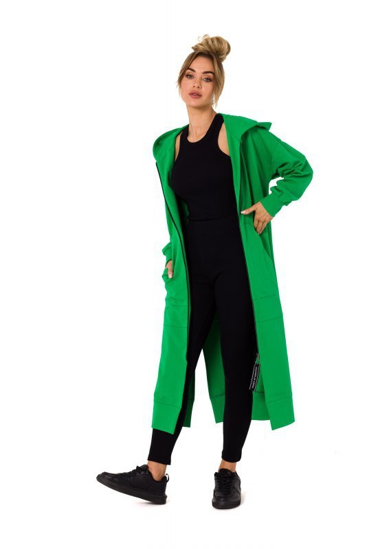 Moe M729 Bluza długa jak parka - soczysta zieleń