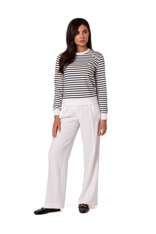 BeWear B251 Bluza w paski z ozdobnymi guzikami - model 1