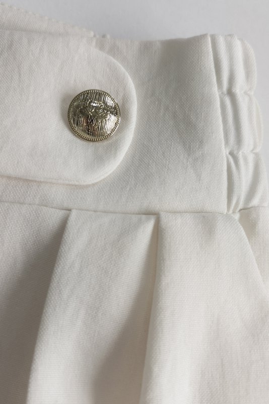 BeWear B252 Spodnie z ozdobnymi guzikami - śmietankowe