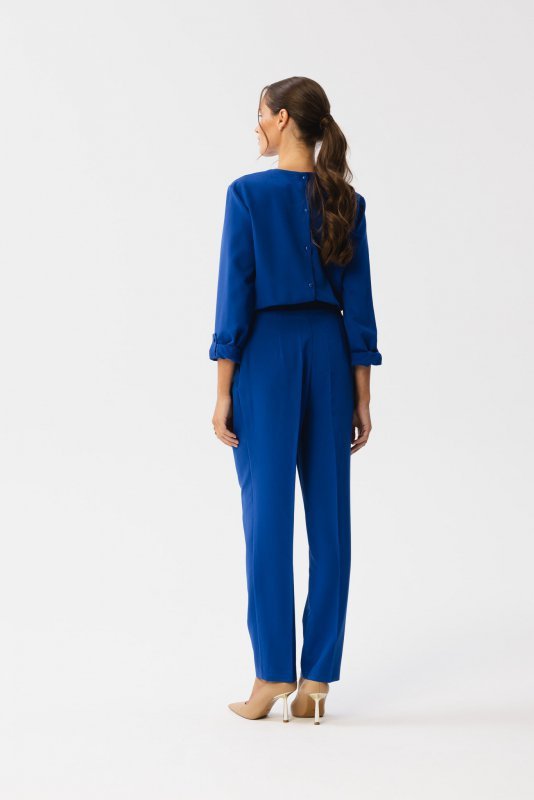 Stylove S355 Kombinezon z łezką w dekolcie - chabrowy