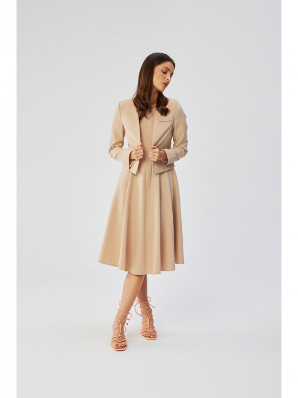 Stylove S368 Krótka marynarka bez zapięcia - beżowa