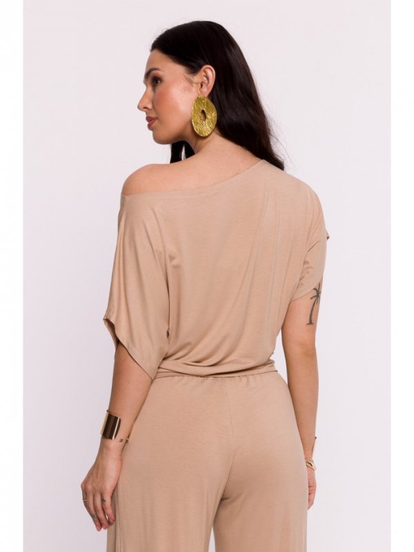 BeWear B287 Bluzka wiskozowa nietoperz - cappuccino