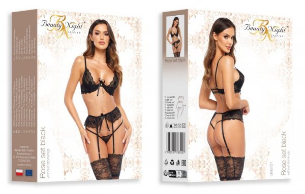 Beauty Night Rose set black