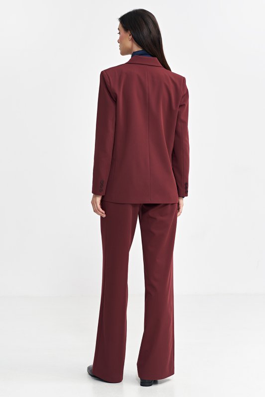 Nife Marynarka oversize, dwurzędowa - bordo - Z69
