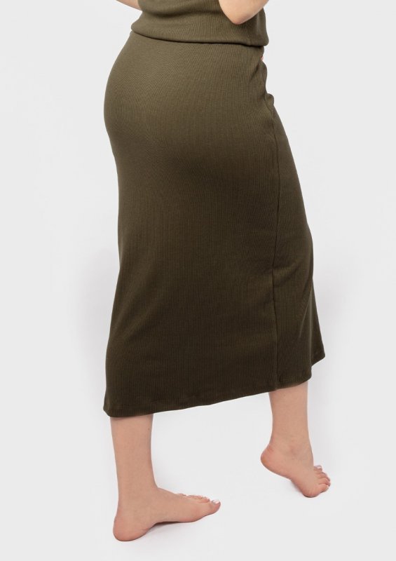 D Karen Spódnica DK-K-P2 KHAKI BAWEŁNA PRĄŻKI
