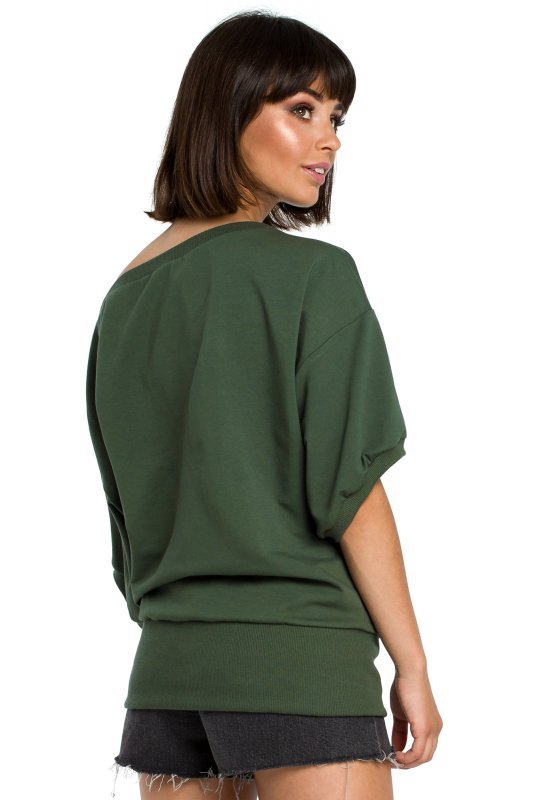 BeWear B079 Bluza z kimonowymi rękawami khaki
