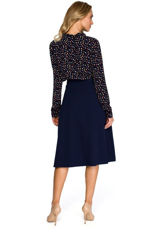 Stylove S133 Spódnica lekko rozkloszowana - granatowa
