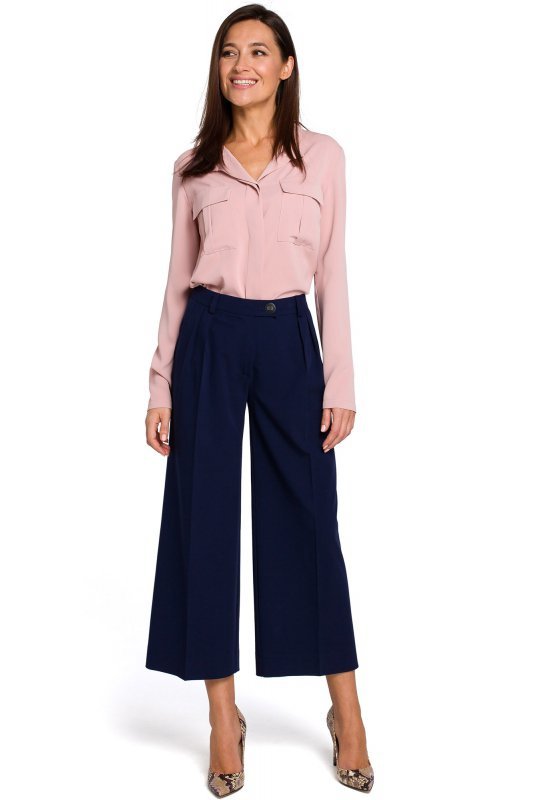 Stylove S139 Spodnie cullotes - granatowe