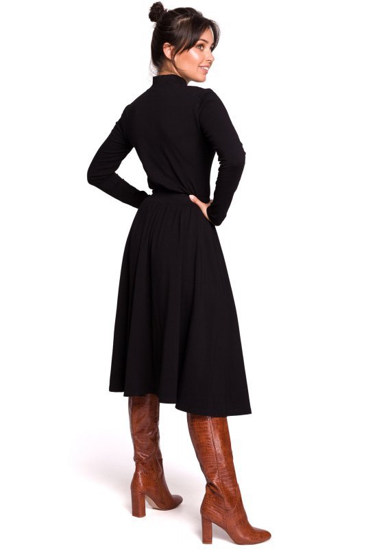 BeWear B130 Spódnica midi rozkloszowana - czarna