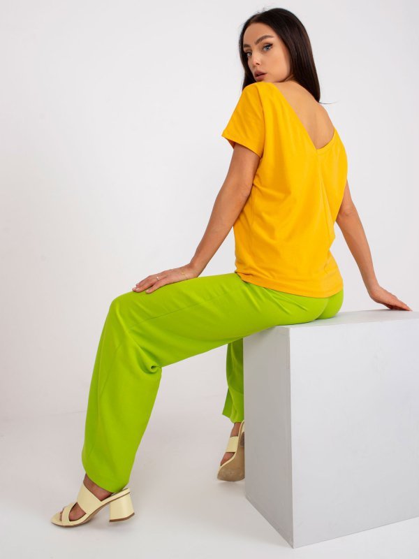 T-shirt-RV-TS-4662.86-ciemny żółty rozmiar - XS