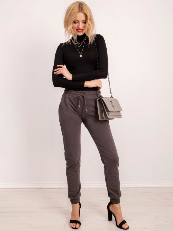 Spodnie dresowe-RV-DR-5040.02X-ciemny khaki rozmiar - M