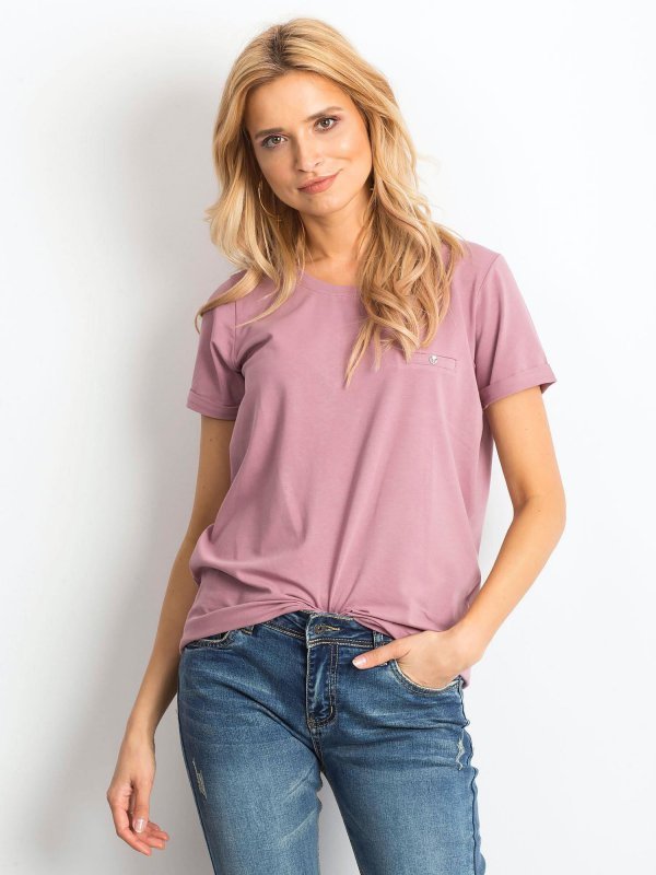 T-shirt-RV-TS-4838.54P-ciemny różowy rozmiar - S