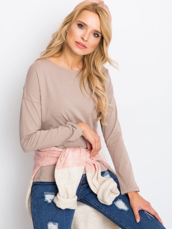 Bluzka-RV-BZ-5121.23P-ciemny bezowy rozmiar - S