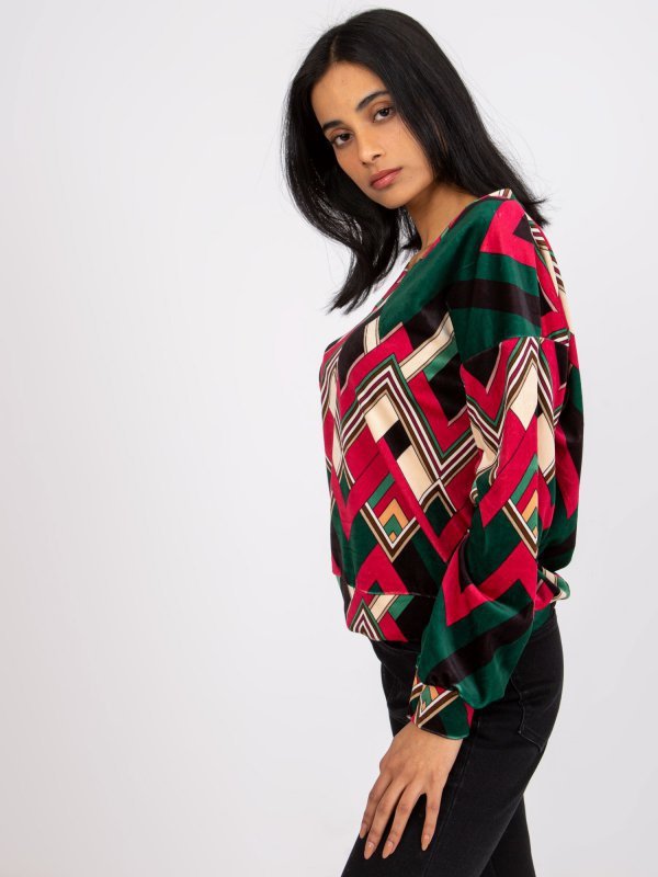 Bluzka-DHJ-BZ-6033-1.49P-ciemny zielony rozmiar - ONE SIZE