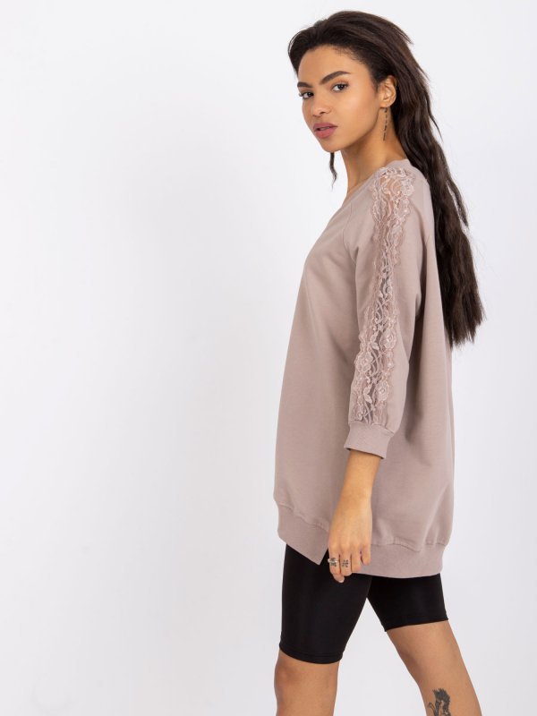 Bluzka-RV-BZ-7557.01-ciemny bezowy rozmiar - L/XL
