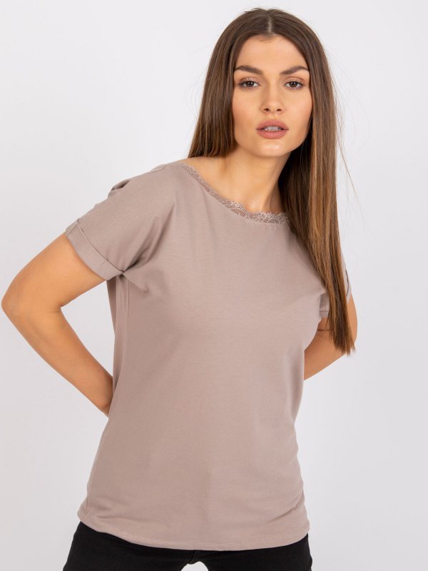 Bluzka-RV-BZ-7544.00-ciemny bezowy rozmiar - S