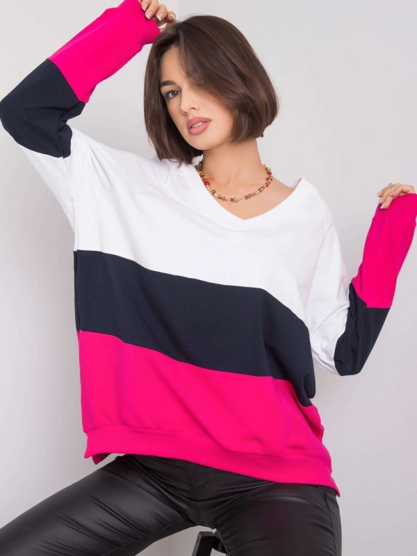 Bluza-RV-BL-5972.07-biało-różowy rozmiar - S/M