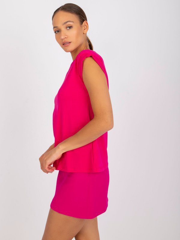 T-shirt-RV-TS-4833.30P-fuksjowy rozmiar - XL