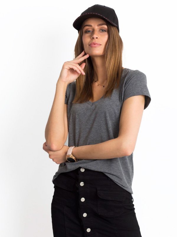 T-shirt-RV-TS-4837.31P-ciemny szary rozmiar - XS