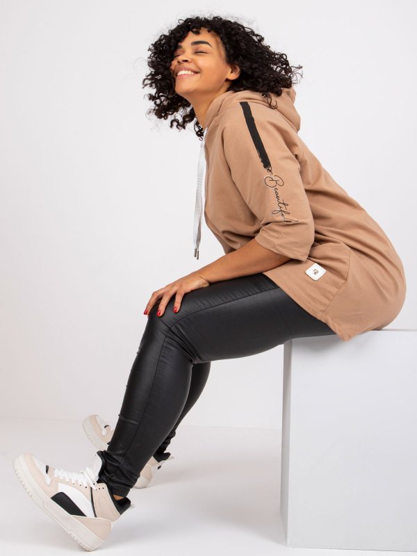 Bluza-RV-BL-6796.86-camelowy rozmiar - ONE SIZE