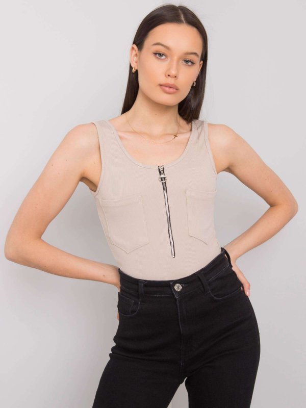 Top-DHJ-TP-13287.36P-beżowy rozmiar - ONE SIZE