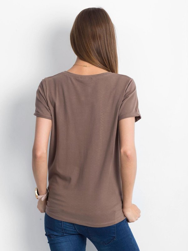 T-shirt-RV-TS-4838.73P-brązowy rozmiar - S
