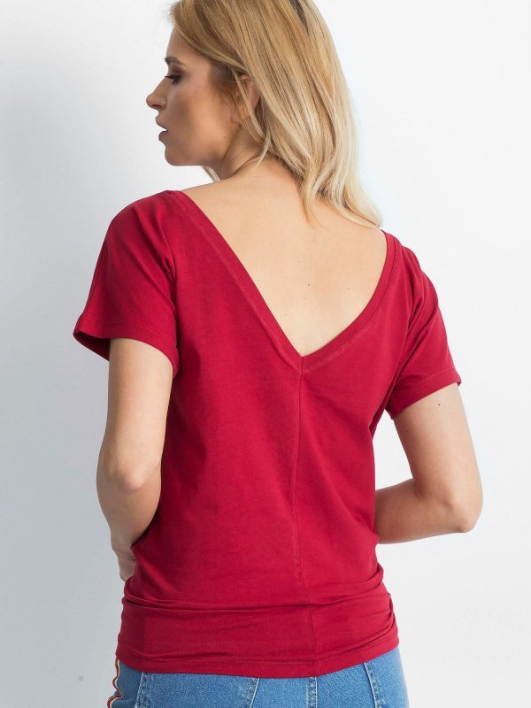 T-shirt-RV-TS-4662.04X-bordowy rozmiar - L