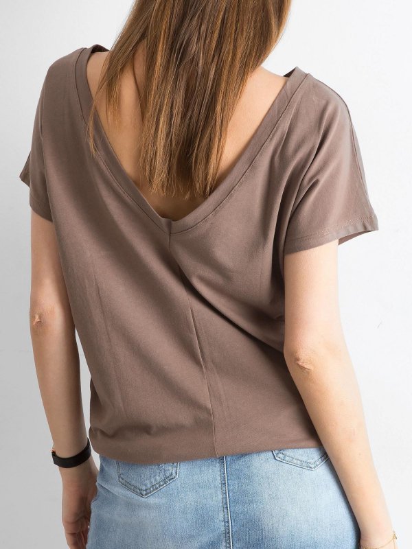 T-shirt-RV-TS-4662.24P-brązowy rozmiar - M