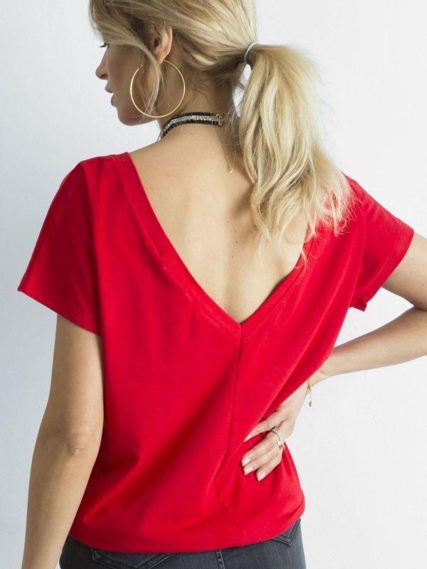 T-shirt-RV-TS-4662.38P-czerwony rozmiar - XS